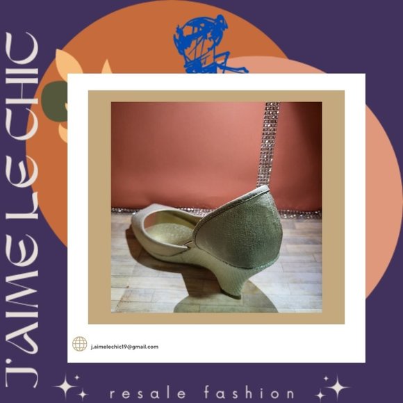 Unlisted Beige Peep-Toe Wedges - Picture 4 of 5